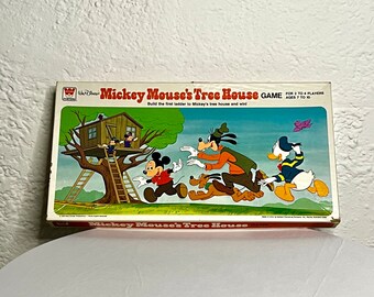 Vintage Whitman Walt Disney 1976 Mickey Mouse’s Tree House Board Game Complete for Ages 7-10