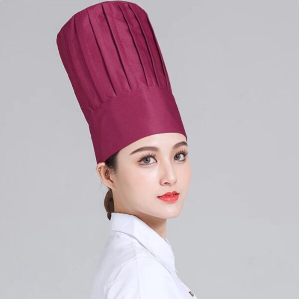 2 Hotel unisex Chef top hat Catering Cooking Caps Restaurant Kitchen Bakery Work Adjustable high cap