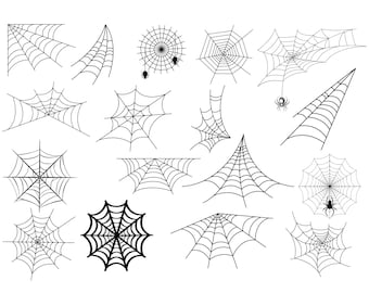 Spider Web SVG Clipart: Halloween Cut Files (Digital Download)