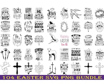 Christian Easter SVG Bundle, Easter SVG, Bible Svg, Christian Svg, Bunny Svg, Religious Easter SVG Bundle, Cut Files for Cricut, Silhouette