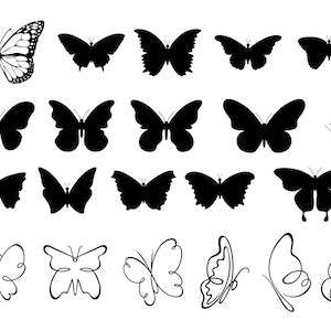 PAPILLON SVG, fichiers svg PAPILLON pour Cricut, clipart papillon, Silhouette de papillons