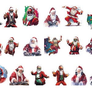 Disco Santa Png  Watercolor Disco Christmas Png Cute Santa Face Sublimation For Christmas Shirt For Santa Claus  Digital Design Download