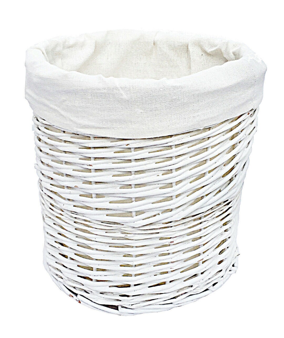 Handmade White Wicker Waste Paper Bin Dustbin Office Home Etsy