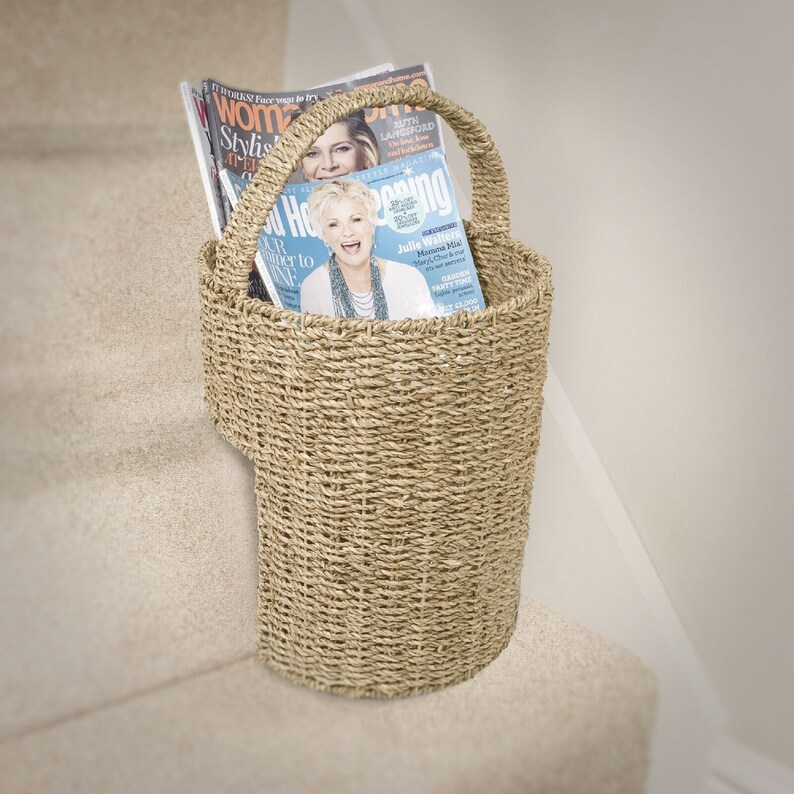 Handmade Natural Large Seagrass Stair Basket/step Storage Etsy