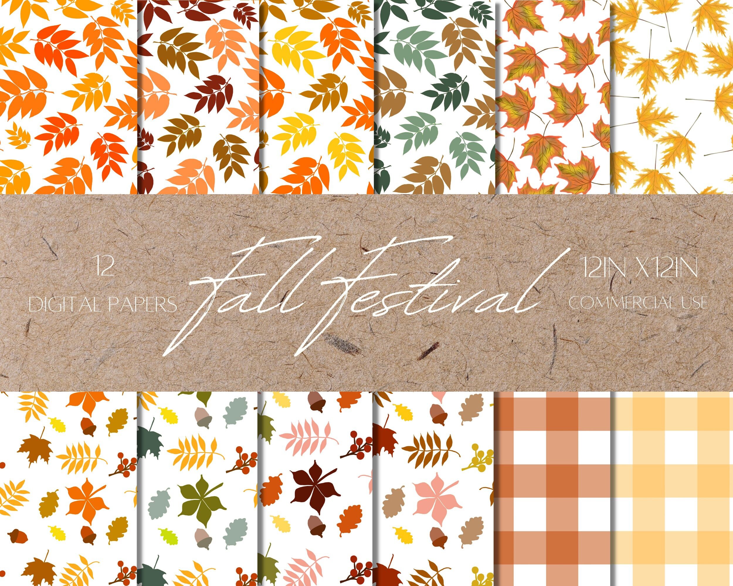 Fall Festival Digital Seamless Patterns Bundle, Paper Pack, Autumn ...