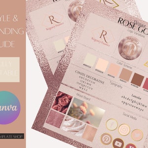 DIY Canva Style Guide Branding Board Template DIY Branding Bundle Logo Design Brand Kit Canva Branding Bundle