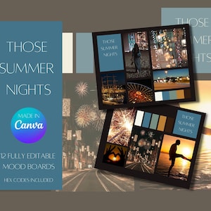 Canva Summer DIY Template Summer Mood Board Inspiration Board Editable Mood Board Bundle DIY Canva Mood Board Template