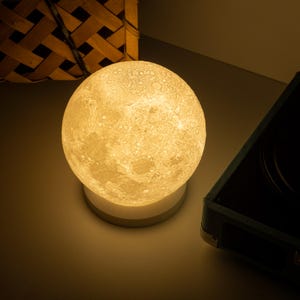 Moon Lamp - 3D Printed Moon Lamp, Moon Light,Gifts ,Anniversary Gift,Night Light,NASA,Table Lamp,Space Lamp,Lunar Light,Astronomy Gift,Desk