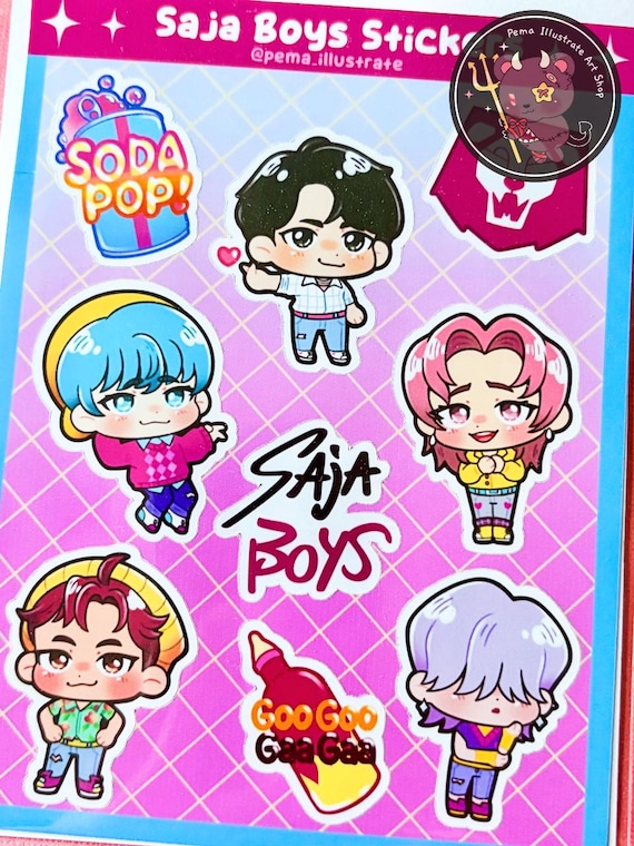 Kpop Demon Hunters Saja Boys ステッカーシート (4x6インチ) - Etsy 日本