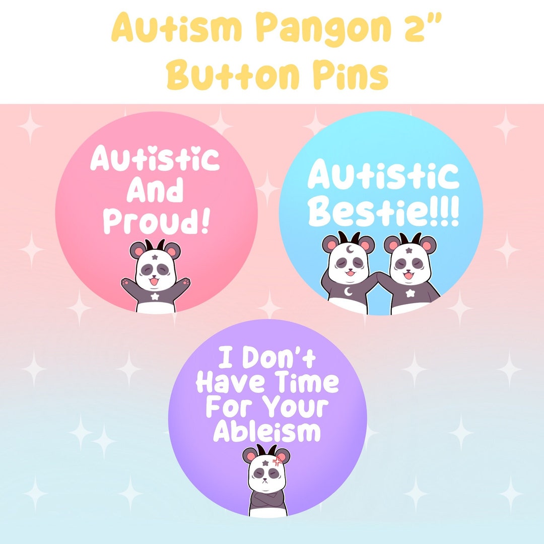 Autism Acceptance, Neurodivergent Mental Health, Panda Dragon Button ...