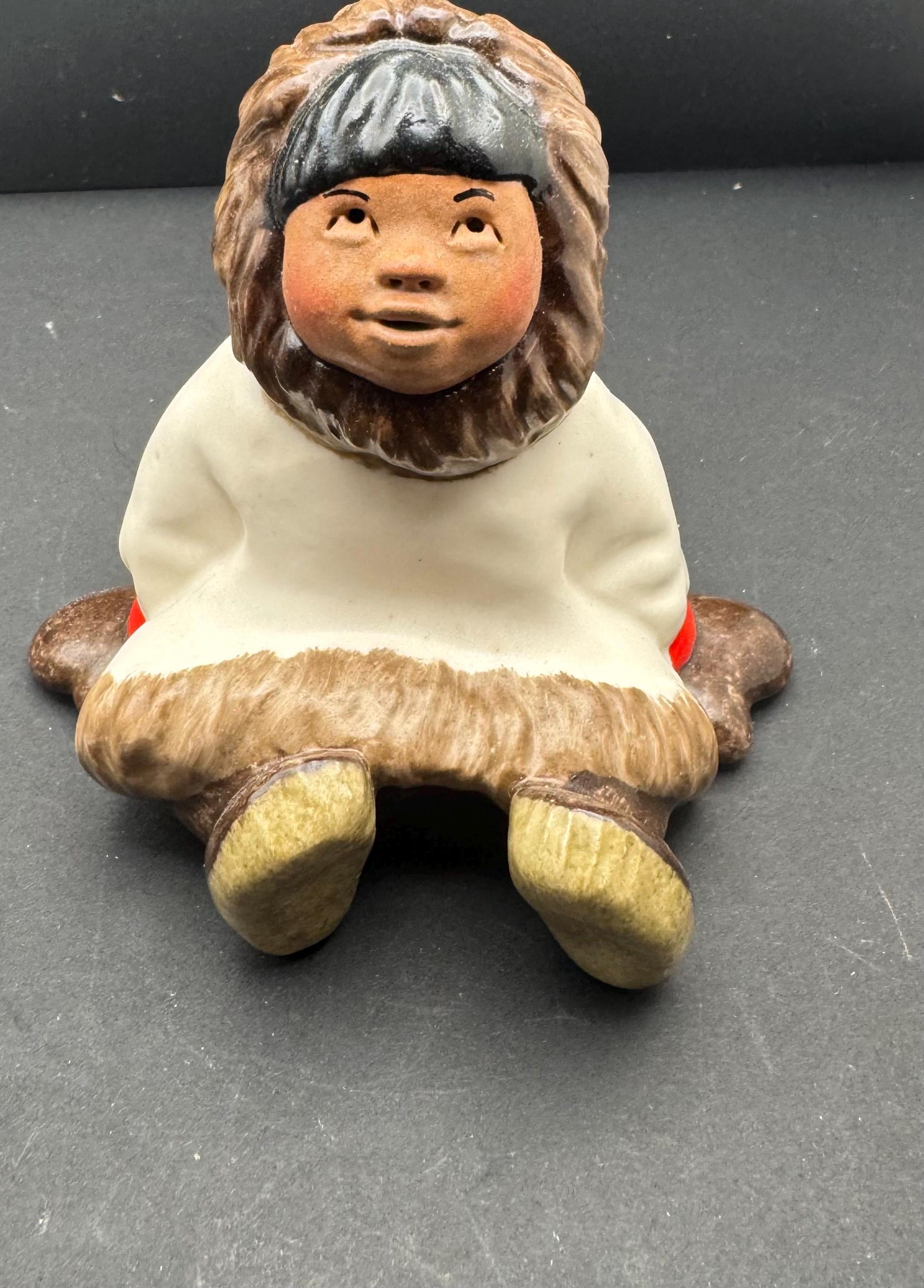 C.アラン・ジョンソン　エスキモー　陶器フィギュア C Alan Johnson Eskimo Figurines - Etsy