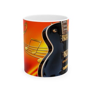 Guitar Lover&#39;s Ceramic Mug, Music Lover Gift, Rock and Roll Coffee Cup, Musician&#39;s Drinkware, Perfect for Birthdays, Music Events
