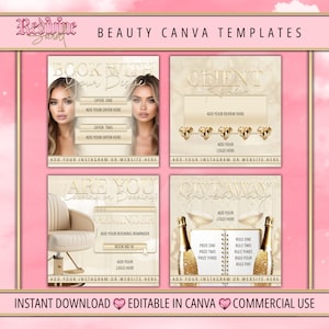 Beauty Post Template, Social Media Post, Beauty Salon Flyer, Canva Template, Instagram Template, Beautician, Lash Tech, Aesthetics, Salon