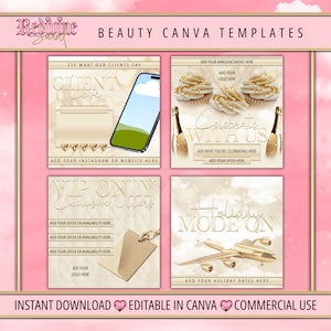 Beauty Post Template, Social Media Post, Beauty Salon Flyer, Canva Template, Instagram Template, Beautician, Lash Tech, Aesthetics, Salon
