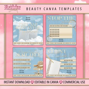 Beauty Post Template, Social Media Post, Beauty Salon Flyer, Canva Template, Instagram Template, Beautician, Lash Tech, Aesthetics, Salon