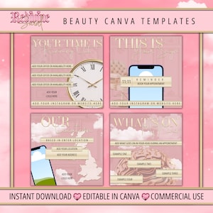 Beauty Post Template, Social Media Post, Beauty Salon Flyer, Canva Template, Instagram Template, Beautician, Lash Tech, Aesthetics, Salon
