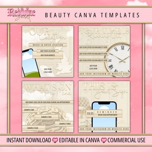 Beauty Post Template, Social Media Post, Beauty Salon Flyer, Canva Template, Instagram Template, Beautician, Lash Tech, Aesthetics, Salon