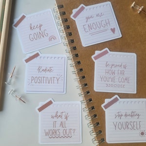 Stickers pense-bête amour de soi | Affirmations positives | Inspiration | Imperméable | Résistant aux déchirures, aux rayures et aux taches
