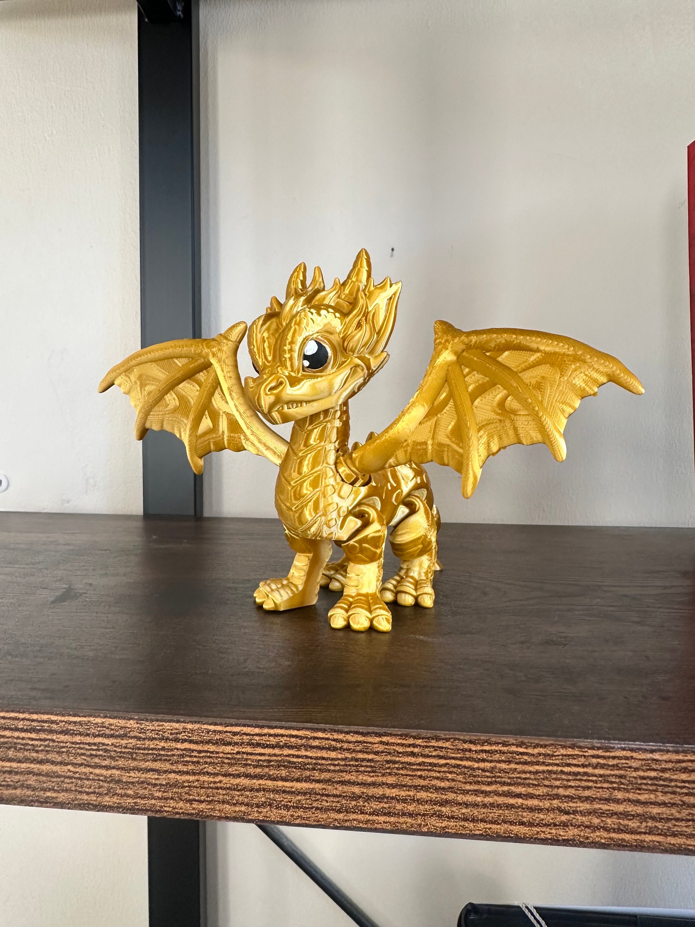 Gold 3d Printed Dragon - Etsy