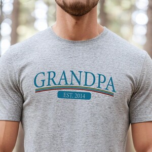 Personalized Grandpa Est Year Shirt - Custom Gift for Granddad, Grandpa Est Grandpa Pregnancy Announcement Grandpa Birthday Gift Granddad