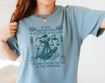 Comfort Colors Social Justice T-Shirt, Lady Justice Graphic Tee