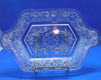 Conjunto de cremeira e açucareiro individuais Tiara Glass Sandwich Clear, somente a bandeja