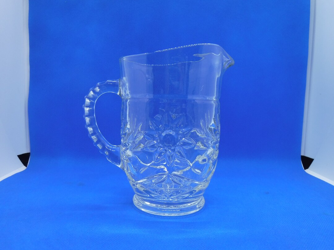 Anchor Hocking Prescut Clear Glass Star Pint Pitcher - Etsy
