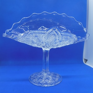 Neu Martinsville Glas Floral Oval Bananenständer Klar Kompott