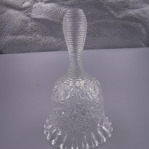 Fenton Daisy and Button Clear Ruffled Edge Vintage Glass Bell