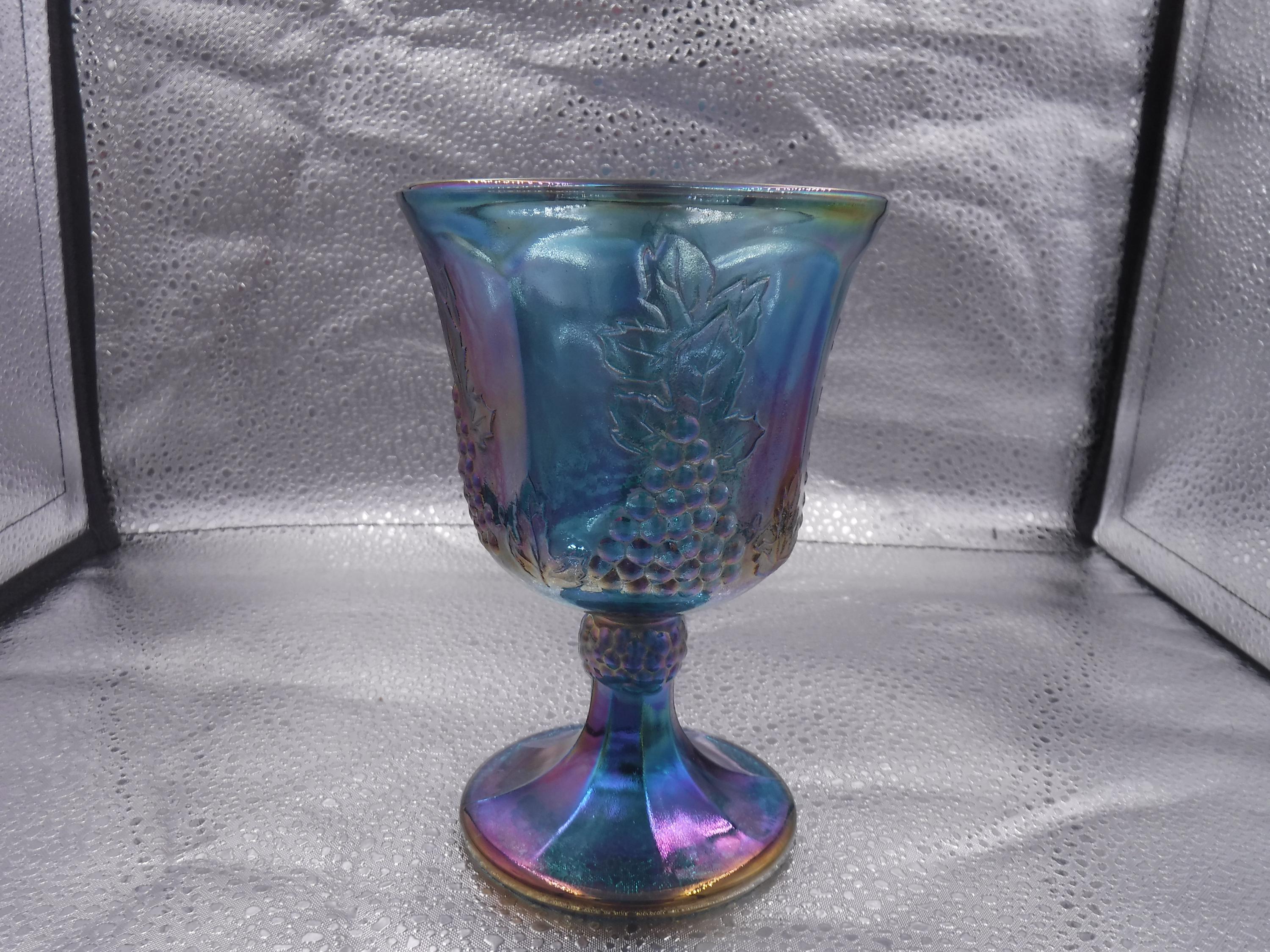 Colony Harvest Carnival Blue Water Goblet (EX)