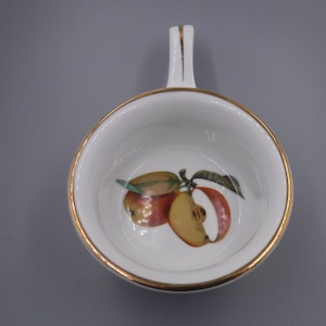 Royal Worcester Evesham Gold Handled Cocette, Apples Design