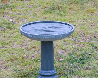 Vogelbad van groen graniet, vogelbad van steen, grote kom voor vogelbad, handgemaakt vakmanschap, vogelbad voor buiten in de tuin, cadeaus voor vogelliefhebbers