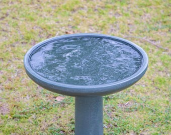 Groene stenen vogelbad, granieten vogelbad, grote vogelbadkom, handgemaakt vakmanschap, vogelbad voor buiten in de tuin, cadeaus voor vogelliefhebbers