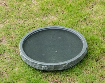 Vogelbad van groen graniet, stenen vogelbad, grote vogelbadkom, handgemaakt, vogelbad voor buiten in de tuin, cadeau voor vogelliefhebbers