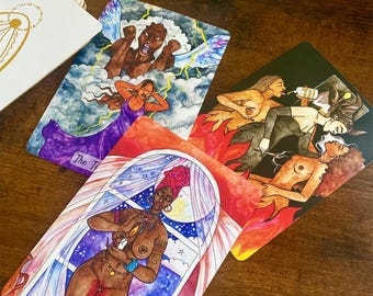 Die Schönheit und die Seele Orakel Karten: Aquarell Feminine Energiekarten