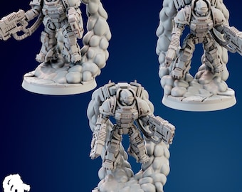 Grimdark Thunder Strikers Marine Miniature – 28mm Sci-Fi Wargame