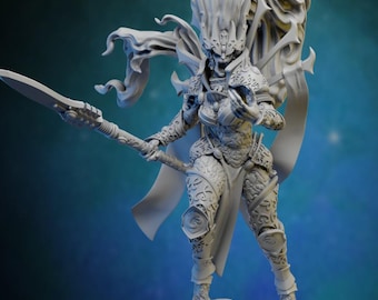 Futuristischer Dunkelelfen-Avatar - 120 mm Sci-Fi Cyberpunk 3D gedruckte Miniatur für Tabletop Wargames