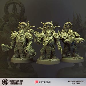 Decay Soldiers-set (Annihilators, 6 miniatyrer) – Grimdark Chaos | 3D-printad resin | Immaterium Gud bild 5