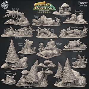 Forest Core Terrain - Scatter Terrain - Terrain Essentials - CastNPlay - Dungeons and Dragons Miniatures