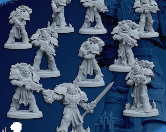 Temple Militum Squads 3D Printed miniatures Sci-Fi Cyberpunk by Ghamak