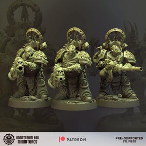 Decay Soldiers-set (Annihilators, 6 miniatyrer) – Grimdark Chaos | 3D-printad resin | Immaterium Gud bild 4
