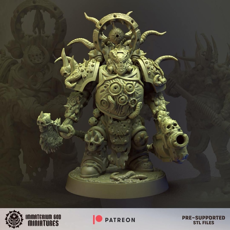 Decay Soldiers-set (Annihilators, 6 miniatyrer) – Grimdark Chaos | 3D-printad resin | Immaterium Gud bild 3