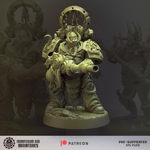 Decay Soldiers-set (Annihilators, 6 miniatyrer) – Grimdark Chaos | 3D-printad resin | Immaterium Gud bild 2