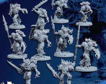 Korrupta Militum Chaos Future Soldiers (10 modulära miniatyrer, 40 mm baser) 3D-utskriven Sci-Fi Cyberpunk