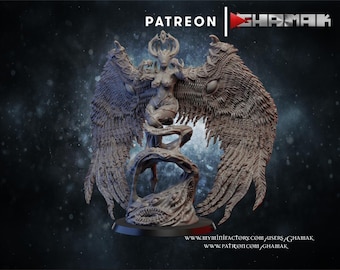 Ansiktslös demon Flygande Kaosprins (60 eller 100 mm bas) 3D-utskriven Ghamak-miniatyr