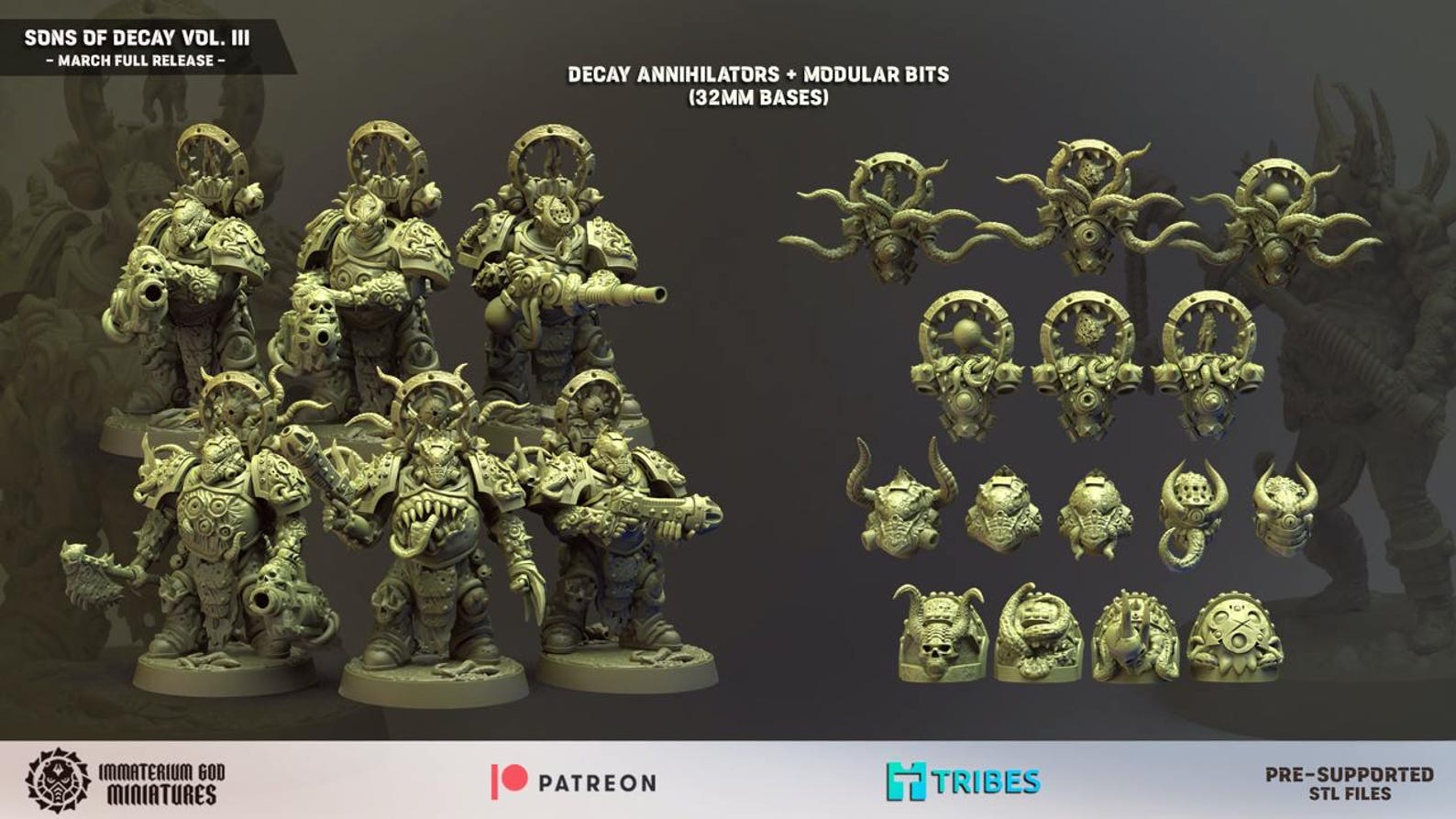 Decay Soldiers Set (annihilators, 6 Miniatures) – Grimdark Chaos | 3D ...
