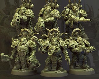 塗装済みネクロン戦士ミニチュア、塗装済みウォーハンマー 40k