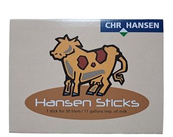 10 CHR HANSEN rennet coagulant sticks [ 1 stick for 50 litres milk ] cheese making