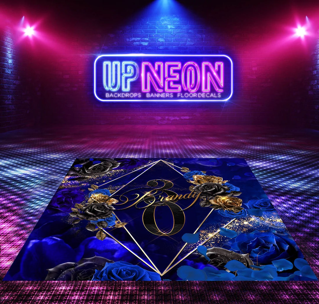 printed-or-digit-royal-blue-and-gold-floor-decal-blue-wall-wrapper