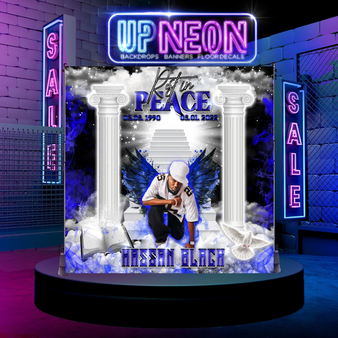 PRINTED or DIGITAL, Funeral Backdrop, Memorial Backdrop, in Loving